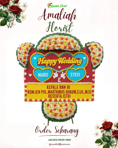 Karangan Papan Bunga Pernikahan di Hotel Mulia Senayan – Grand Ballroom
